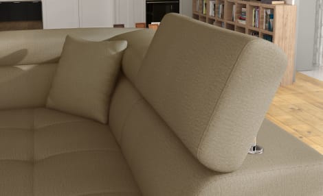 Anton Two-Tone Storage Sleeper Sectional Sofa - Beige/Dark Brown