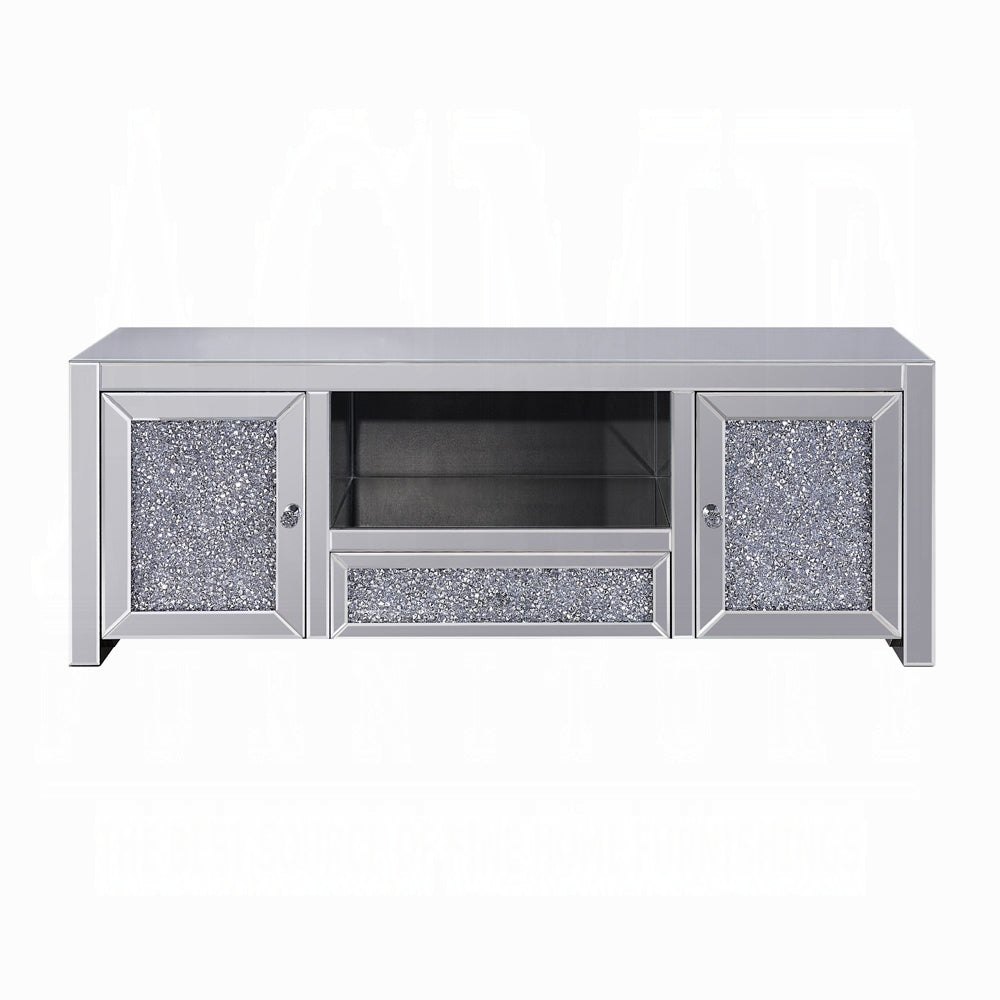 Brilliance-III Luxury Mirrored TV Stand - Clear