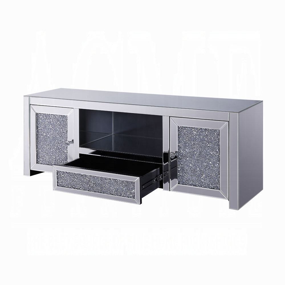 Brilliance-III Luxury Mirrored TV Stand - Clear