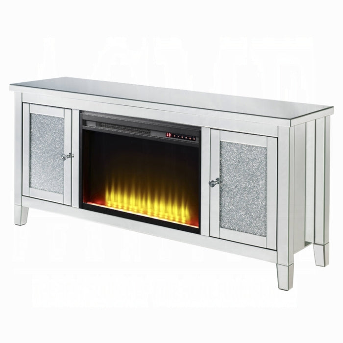 Brilliance Luxury Mirrored TV Stand/Fireplace - Clear