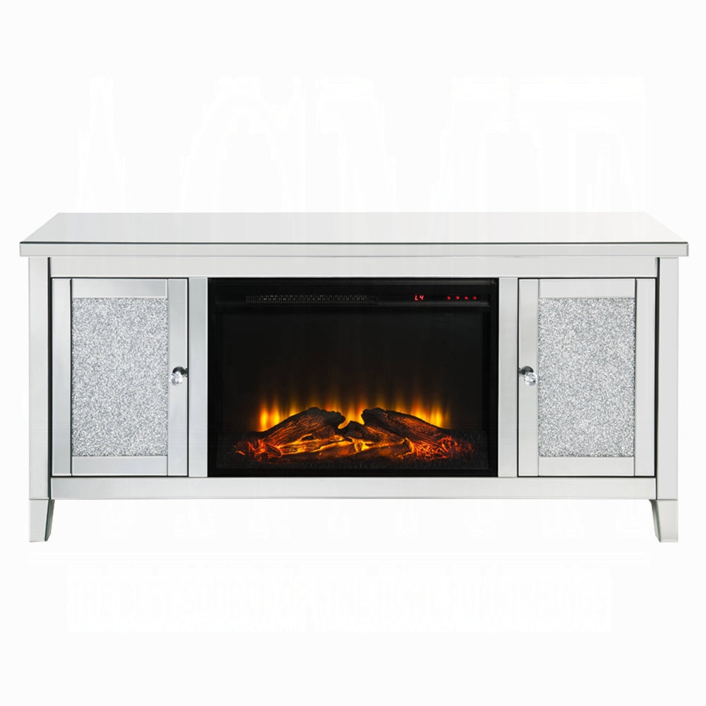 Brilliance Luxury Mirrored TV Stand/Fireplace - Clear