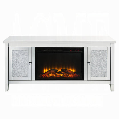 Brilliance Luxury Mirrored TV Stand/Fireplace - Clear
