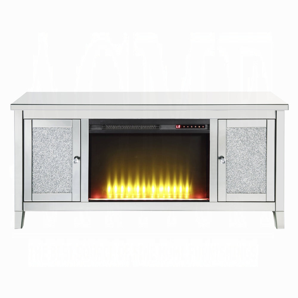 Brilliance Luxury Mirrored TV Stand/Fireplace - Clear