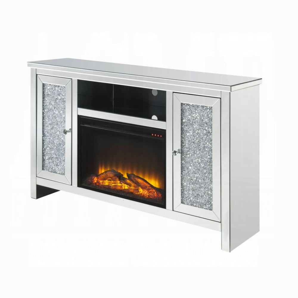 Brilliance-II Luxury Mirrored TV Stand/Fireplace - Clear