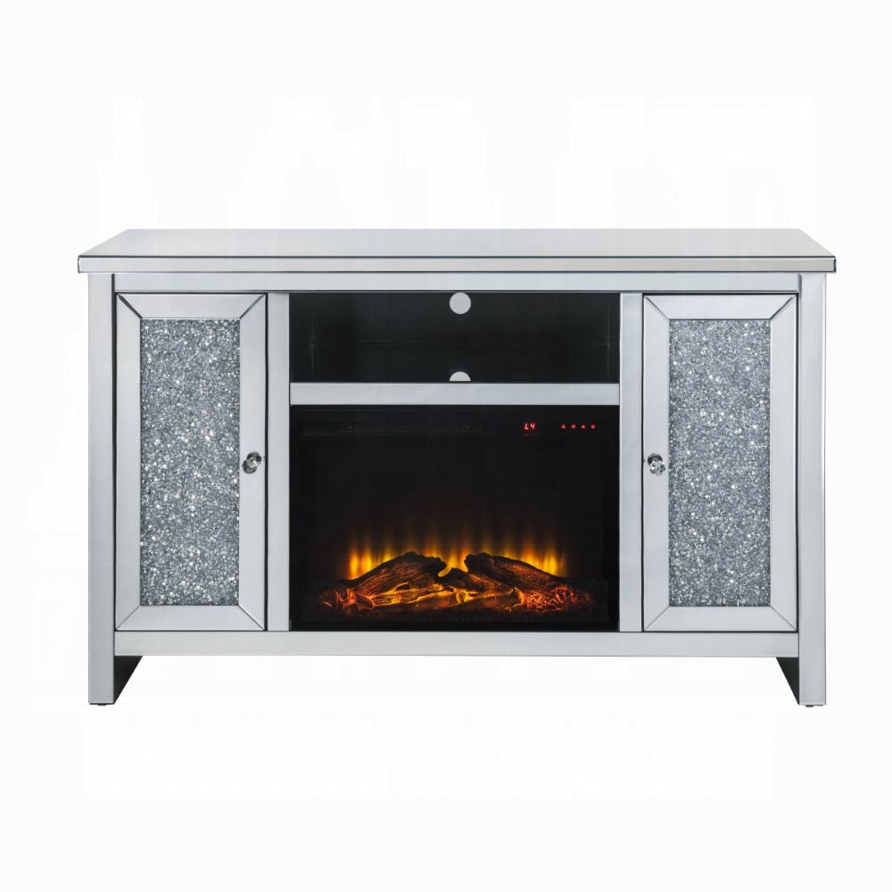 Brilliance-II Luxury Mirrored TV Stand/Fireplace - Clear