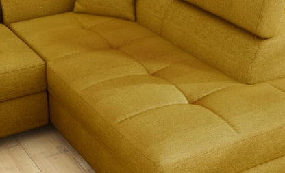 Anton Storage Sleeper Sectional Sofa - Mustard