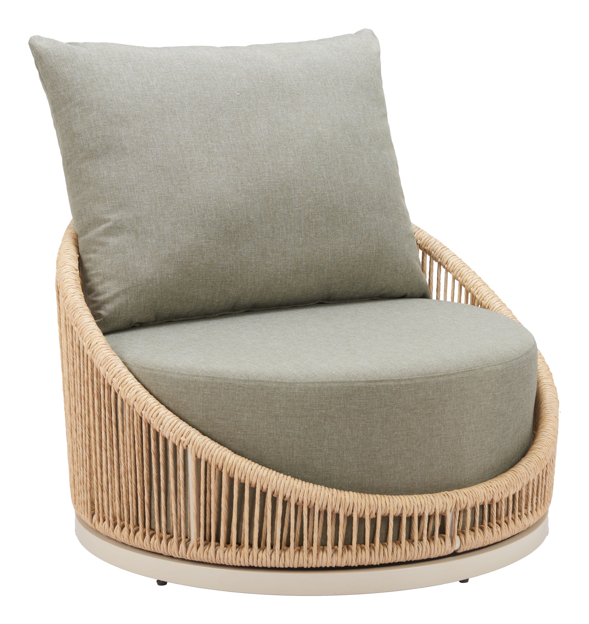 ReForm Creative Home Prairie Outdoor Swivel Chair - Natural. Free Delivery-USA & CANADA