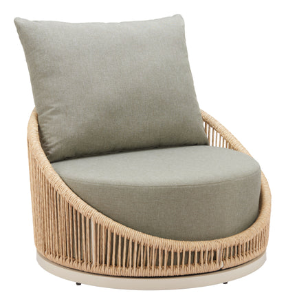 ReForm Creative Home Prairie Outdoor Swivel Chair - Natural. Free Delivery-USA & CANADA