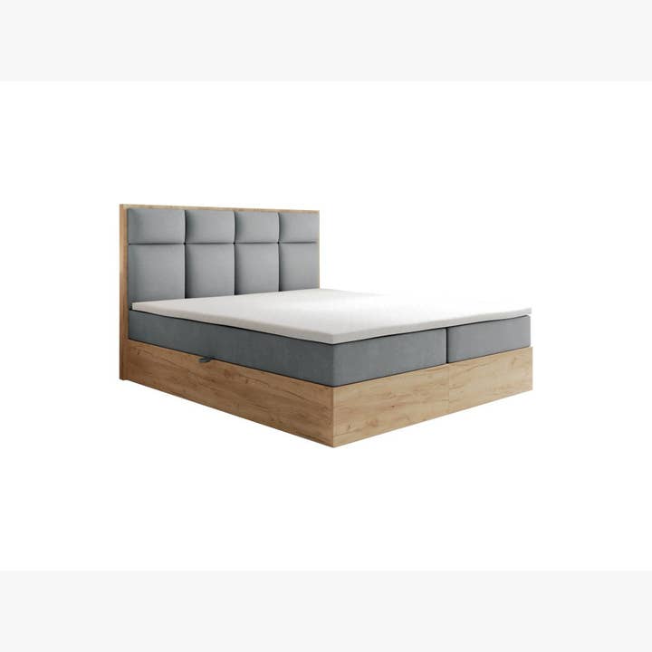 ReForm Creative Home Selva Upholstered Lift Storage Platform Bed - Grey Free Delivery USA & Canada