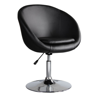 Chandra Swivel Adjustable Faux Leather Accent/Office Chair - Black