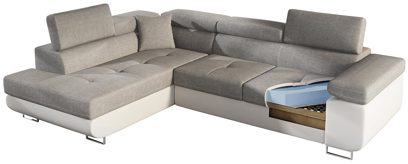 Anton Storage Sleeper Sectional Sofa - Navy Blue