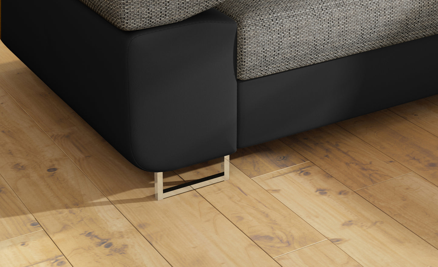 Anton Two-Tone Storage Sleeper Sectional Sofa - Grey/Black