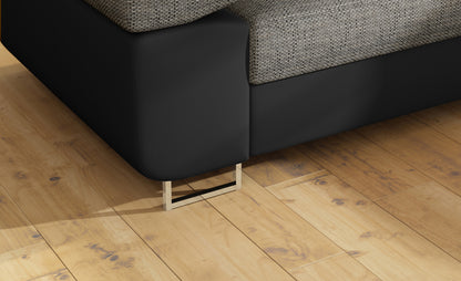 Anton Two-Tone Storage Sleeper Sectional Sofa - Grey/Black