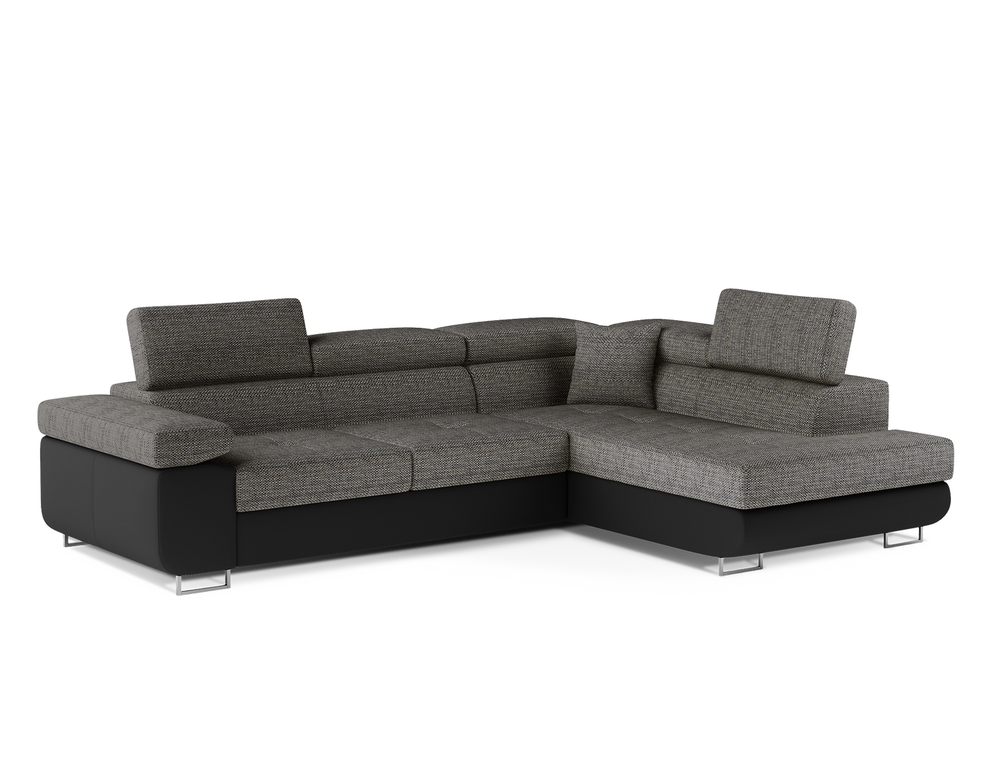Anton Two-Tone Storage Sleeper Sectional Sofa - Grey/Black