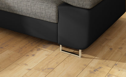 Anton Two-Tone Storage Sleeper Sectional Sofa - Grey/Black