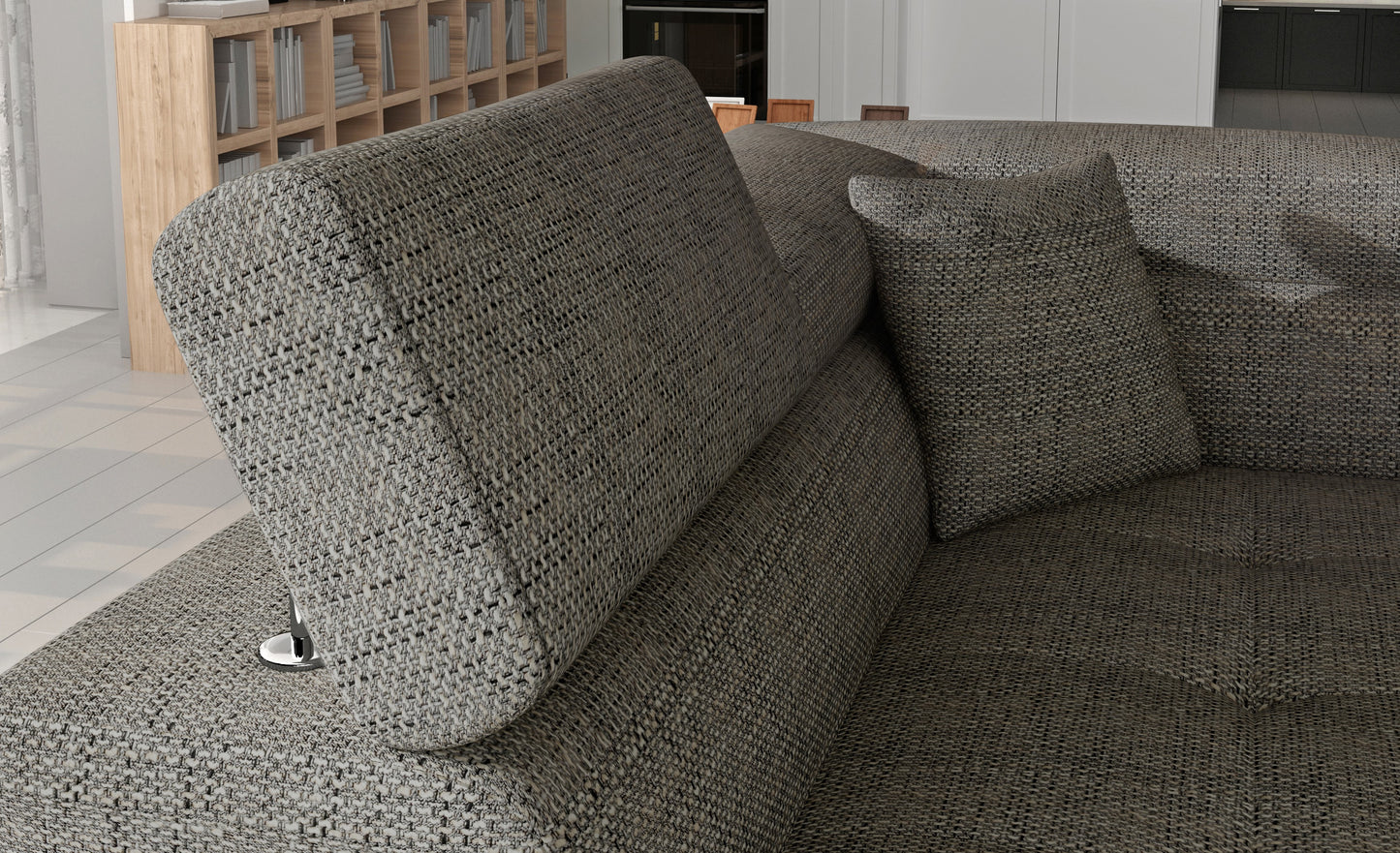 Anton Two-Tone Storage Sleeper Sectional Sofa - Grey/Black