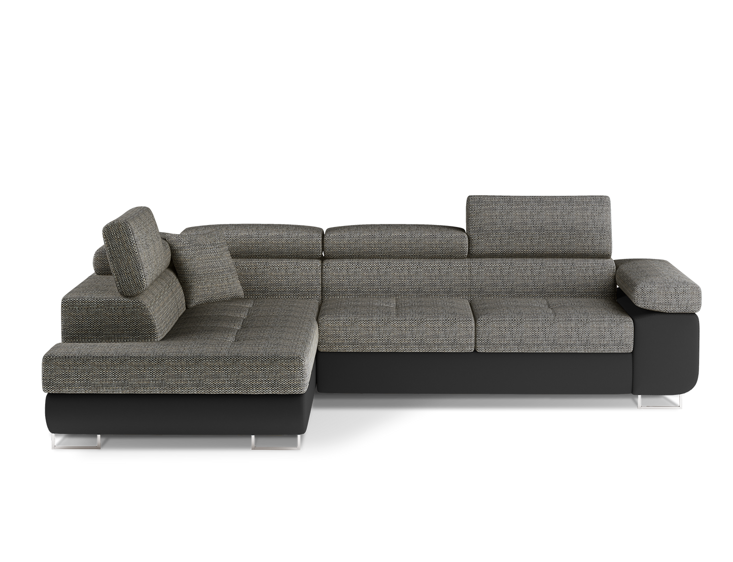 Anton Two-Tone Storage Sleeper Sectional Sofa - Grey/Black