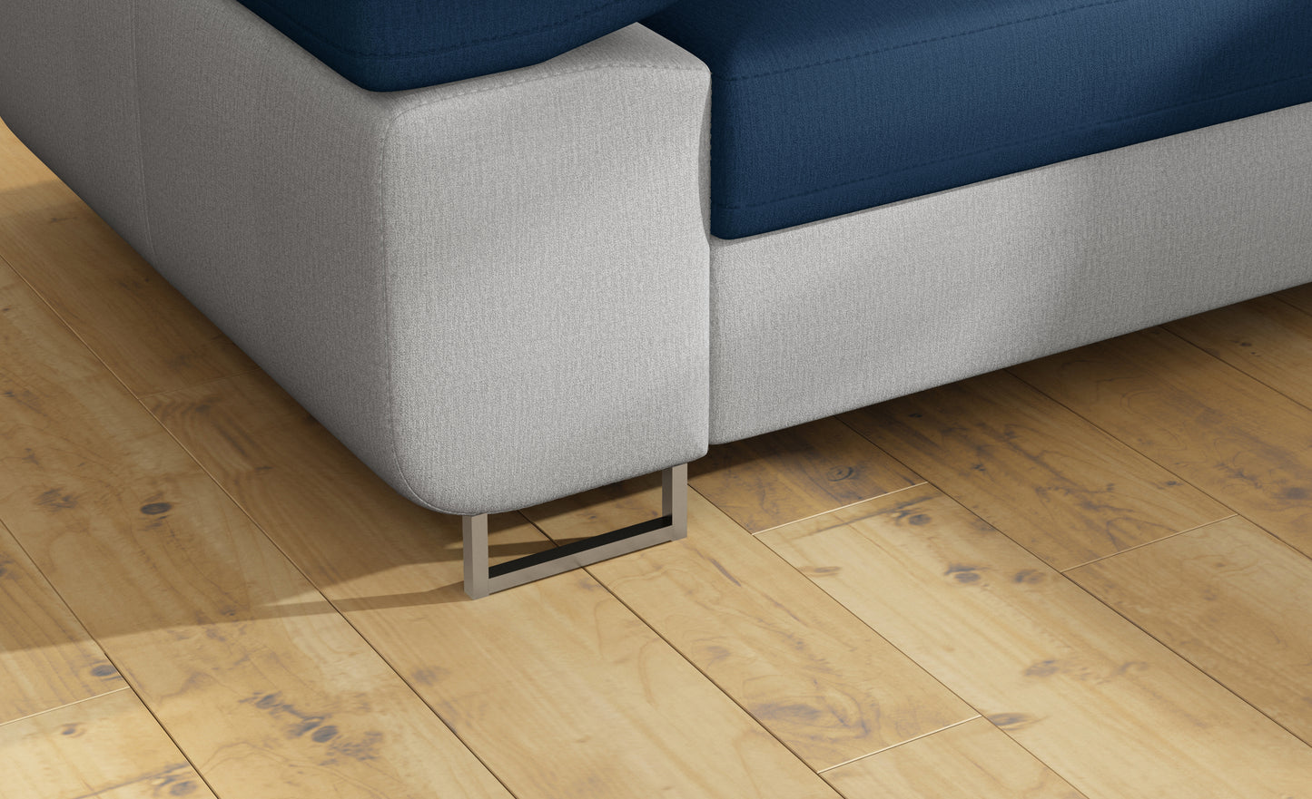 Anton Two-Tone Storage Sleeper Sectional Sofa - Navy/Grey