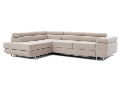 Anton Storage Sleeper Sectional Sofa - Beige