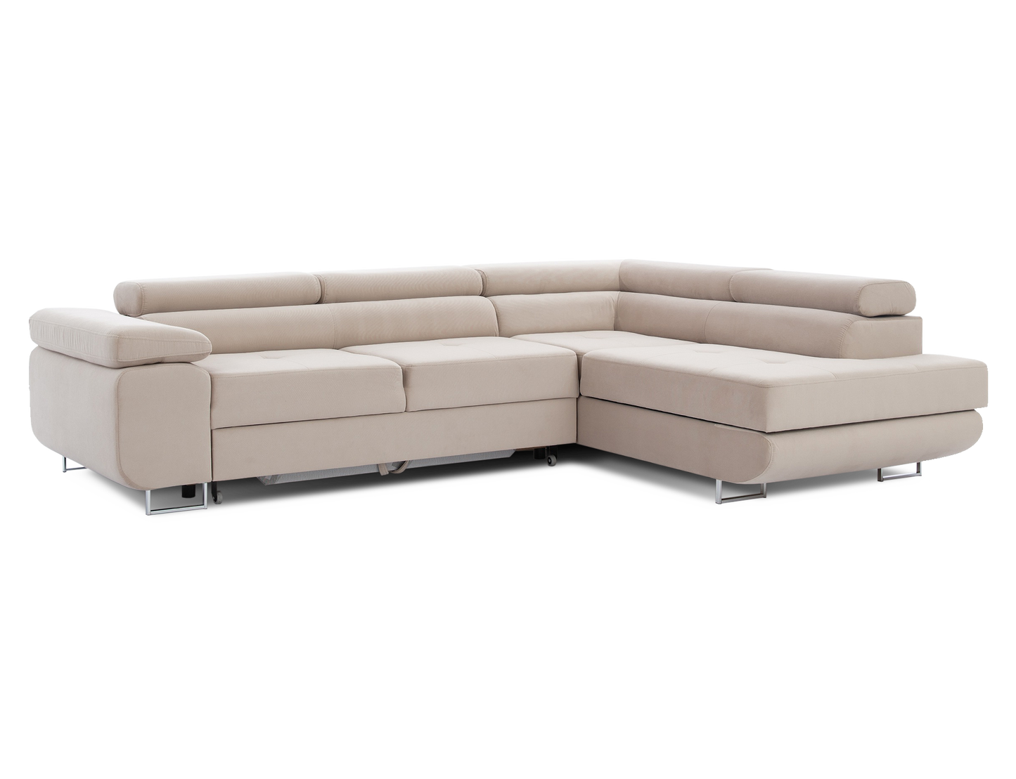 Anton Storage Sleeper Sectional Sofa - Beige