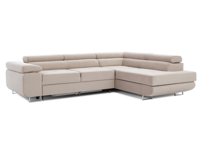 Anton Storage Sleeper Sectional Sofa - Beige