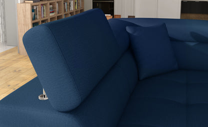 Anton Two-Tone Storage Sleeper Sectional Sofa - Navy/Grey