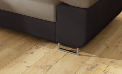 Anton Two-Tone Storage Sleeper Sectional Sofa - Beige/Dark Brown