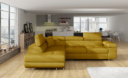 ReForm Creative Home Anton Storage Sleeper Sectional Sofa - Mustard-Free Delivery-USA & CANADA
