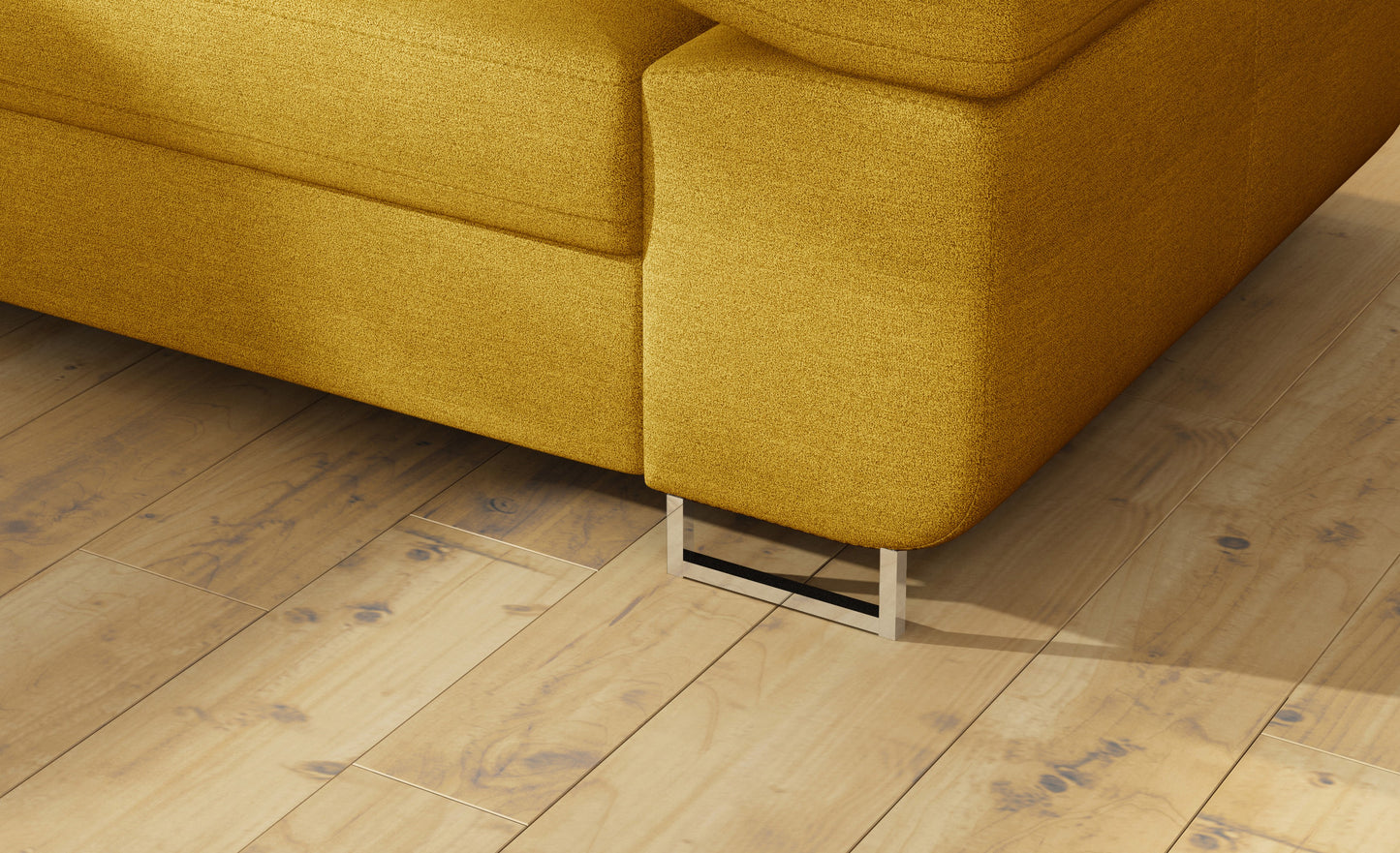 Anton Storage Sleeper Sectional Sofa - Mustard