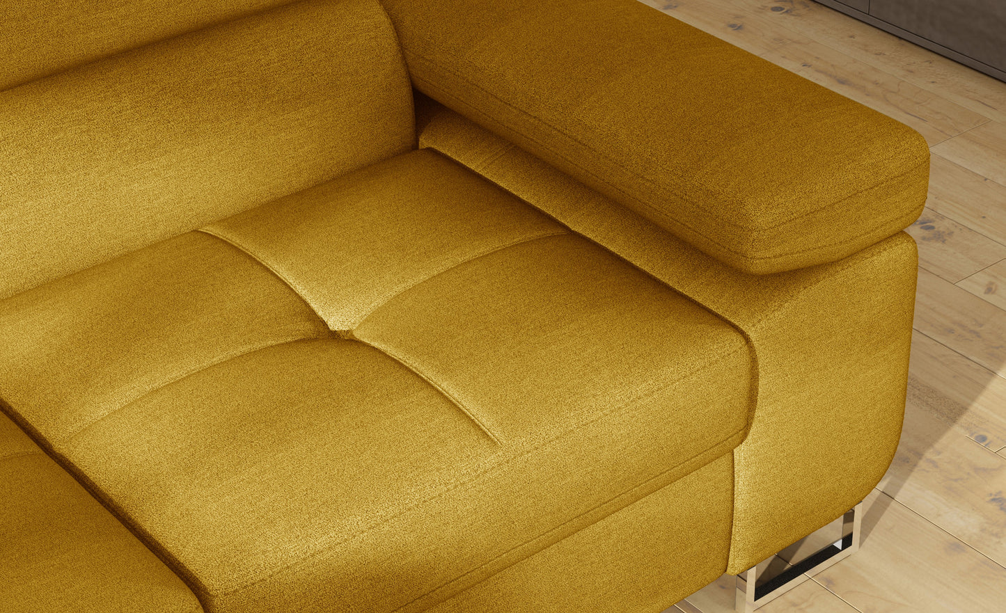 Anton Storage Sleeper Sectional Sofa - Mustard
