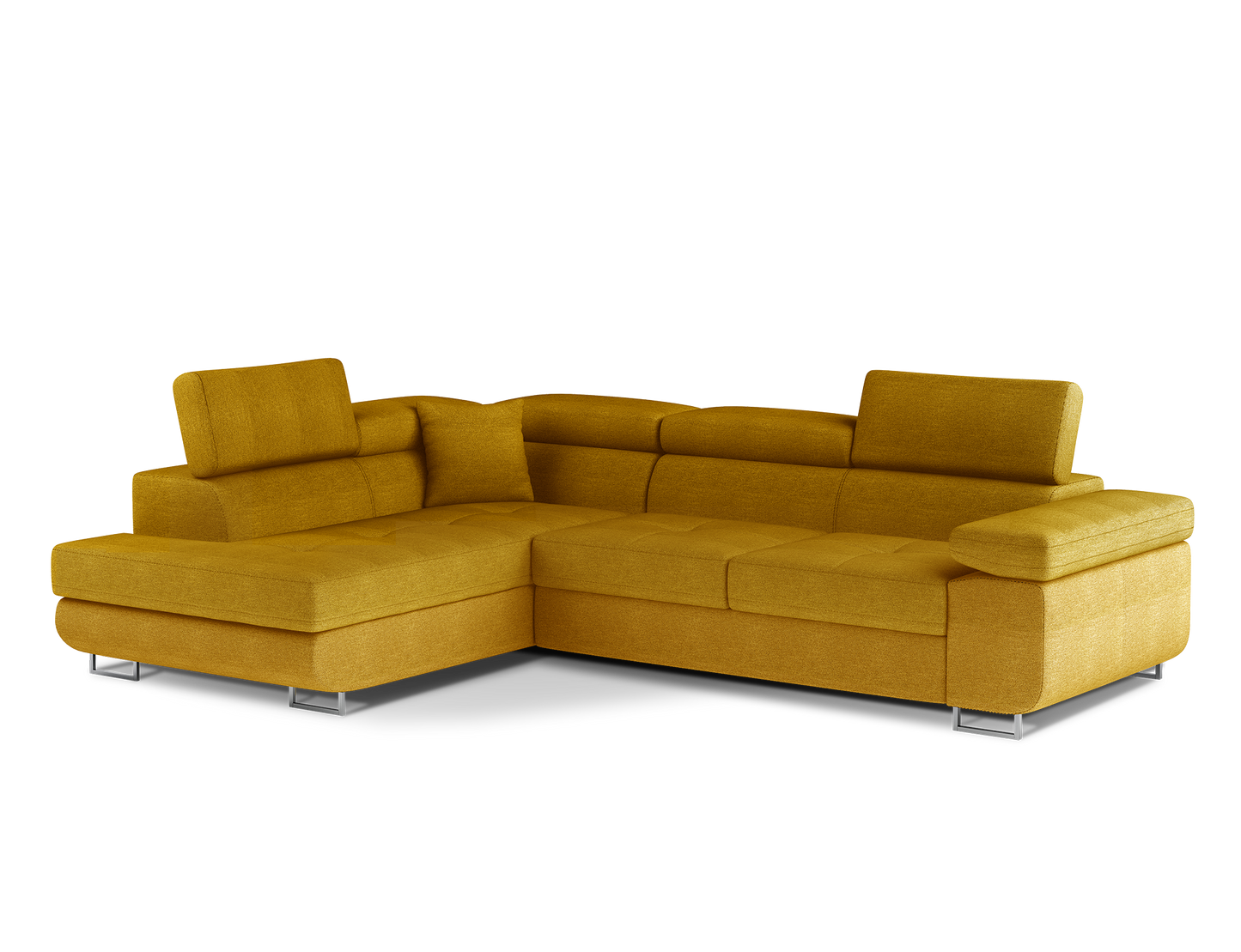 Anton Storage Sleeper Sectional Sofa - Mustard