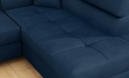 Anton Storage Sleeper Sectional Sofa - Navy Blue