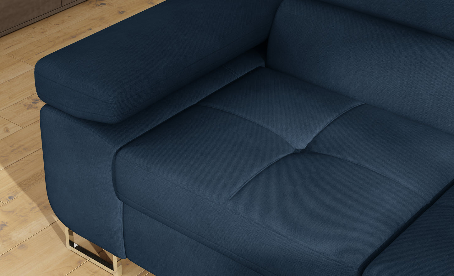 Anton Storage Sleeper Sectional Sofa - Navy Blue