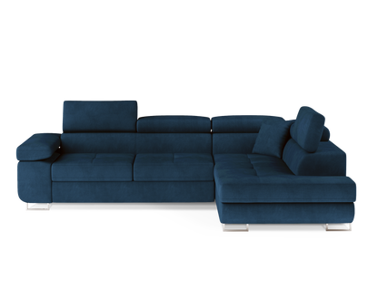 ReForm Creative Home Anton Storage Sleeper Sectional Sofa - Navy Blue-Free Delivery-USA & CANADA