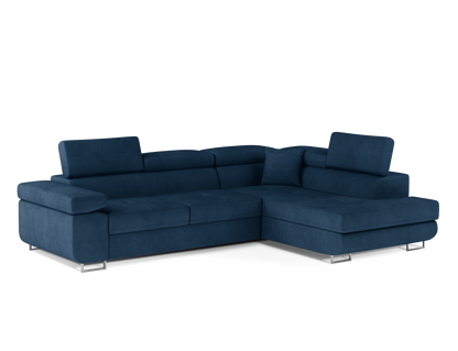 Anton Storage Sleeper Sectional Sofa - Navy Blue