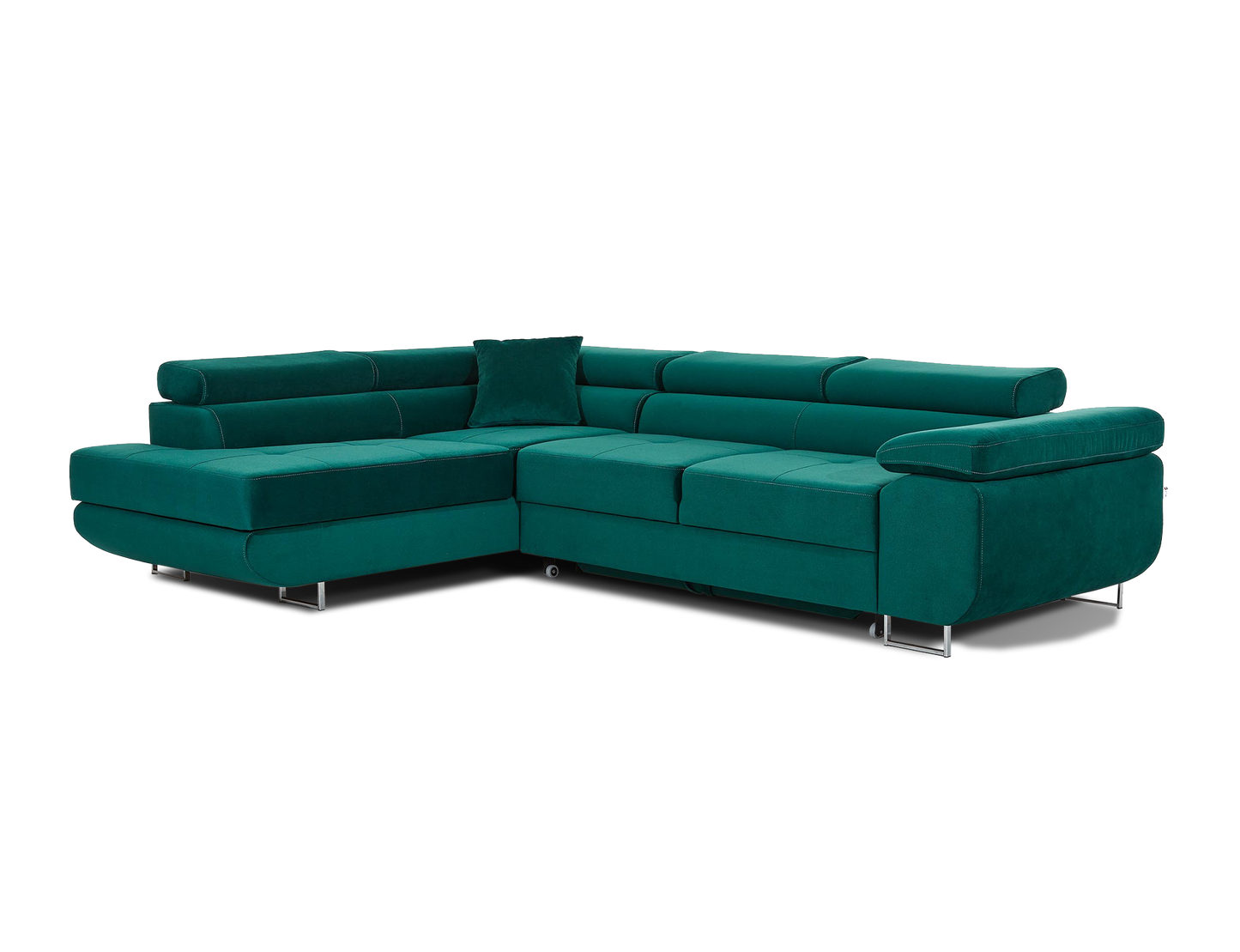 Anton Storage Sleeper Sectional Sofa - Emerald Green