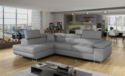Anton Storage Sleeper Sectional Sofa - Grey