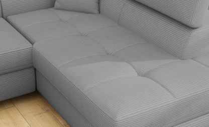 Anton Storage Sleeper Sectional Sofa - Grey