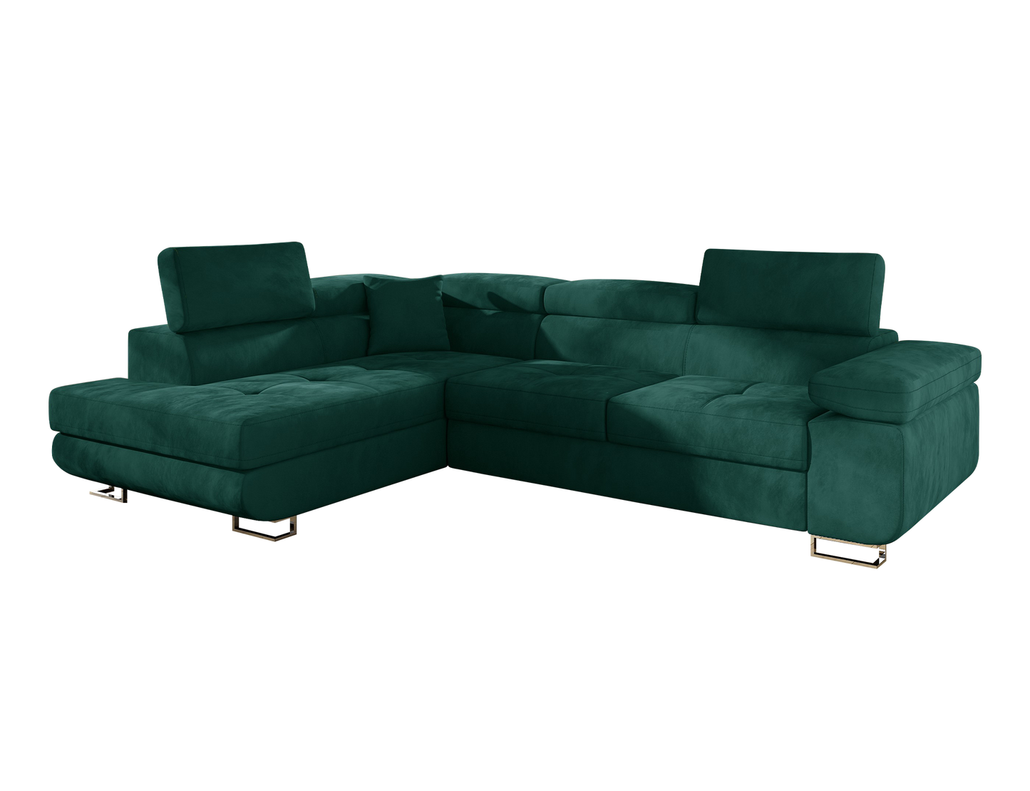 Anton Storage Sleeper Sectional Sofa - Emerald Green