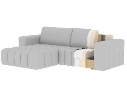 Bonett 4 Seater Storage Sleeper Chaise Sofa - Beige