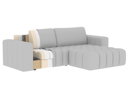 Bonett 4 Seater Storage Sleeper Chaise Sofa - Beige
