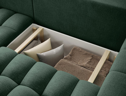 ReForm Creative Home Bonett Storage Sleeper Chaise Sofa - Dark Green-Free Delivery-USA & CANADA