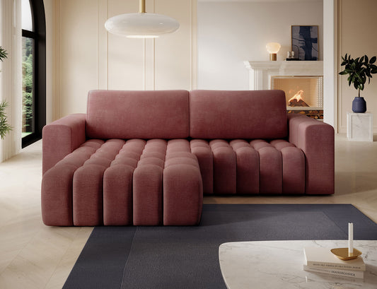 ReForm Creative Home Bonett Storage Sleeper Chaise Sofa - Plum-Free Delivery-USA & CANADA