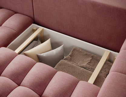 ReForm Creative Home Bonett Storage Sleeper Chaise Sofa - Plum-Free Delivery-USA & CANADA