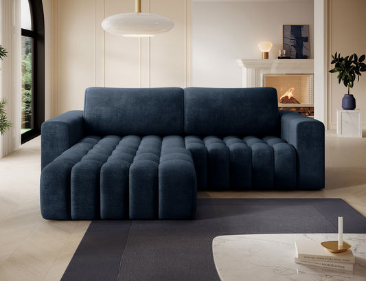 ReForm Creative Home Bonett Storage Sleeper Chaise Sofa - Navy Blue-Free Delivery-USA & CANADA