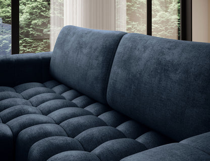 Bonett 4 Seater Storage Sleeper Chaise Sofa - Navy Blue