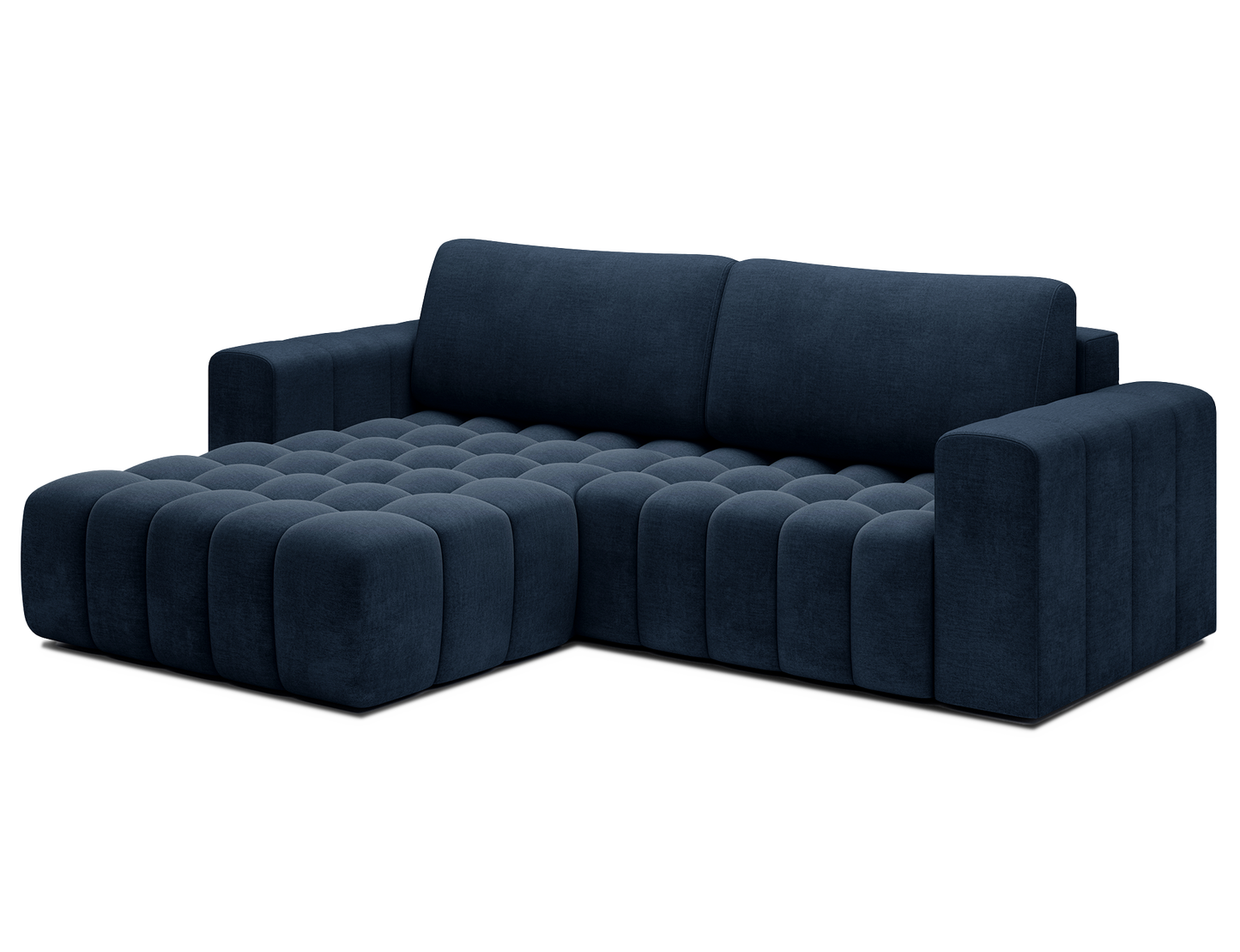 Bonett 4 Seater Storage Sleeper Chaise Sofa - Navy Blue