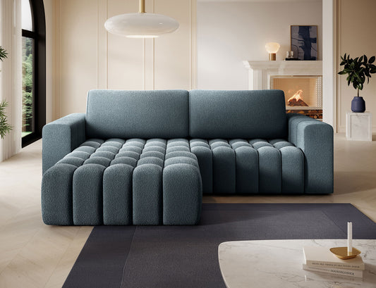 ReForm Creative Home Bonett Storage Sleeper Chaise Sofa - Teal Blue-Free Delivery-USA & CANADA