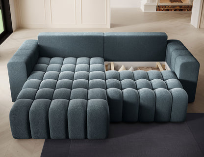 ReForm Creative Home Bonett Storage Sleeper Chaise Sofa - Teal Blue-Free Delivery-USA & CANADA