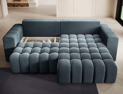 ReForm Creative Home Bonett Storage Sleeper Chaise Sofa - Teal Blue-Free Delivery-USA & CANADA